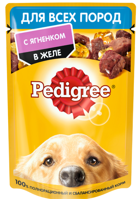Корм Pedigree (в желе) для собак, с ягненком, 85 г