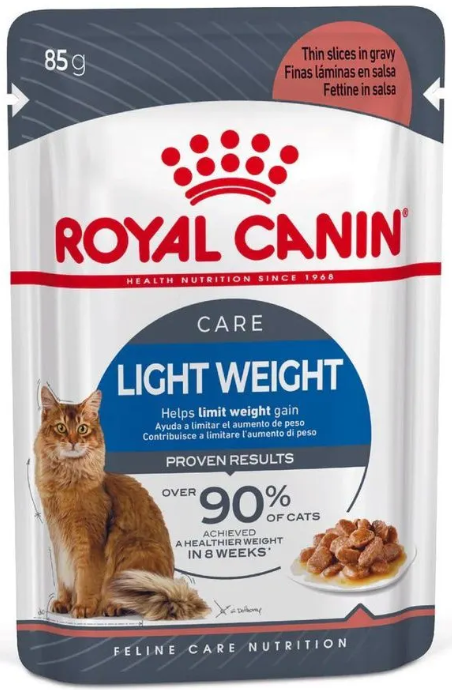Влажный корм для кошек Royal Canin Ultra Light кусочки в соусе,низкокалорийный 85 г