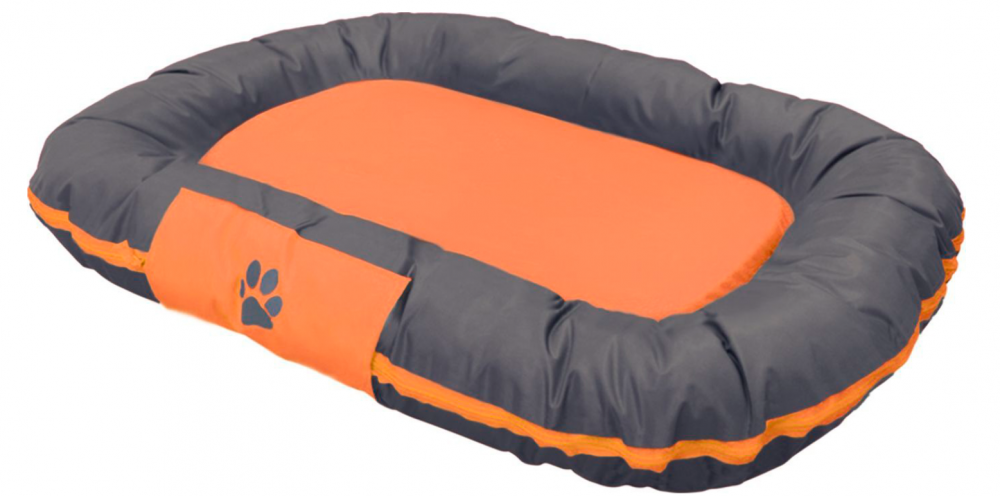Nobby Лежак Reno для кошек и собак, мягкий, серый оранжевый, 92х68х11 см
