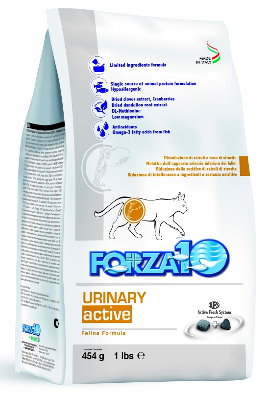 Корм Forza10 Active Urinary для кошек при МКБ, с рыбой, 454 г