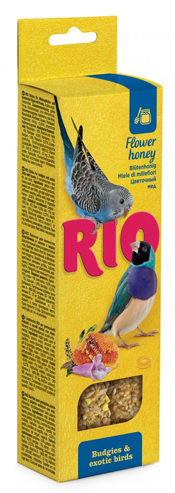 Лакомство RIO Палочки для волнистых попугайчиков и экзотов с медом (2 шт. по 40 г), 80 г