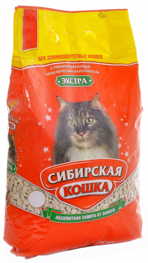 Сибирская кошка Экстра Впитывающий (5 л) наполнитель для длинношерстных кошек, 2.7 кг