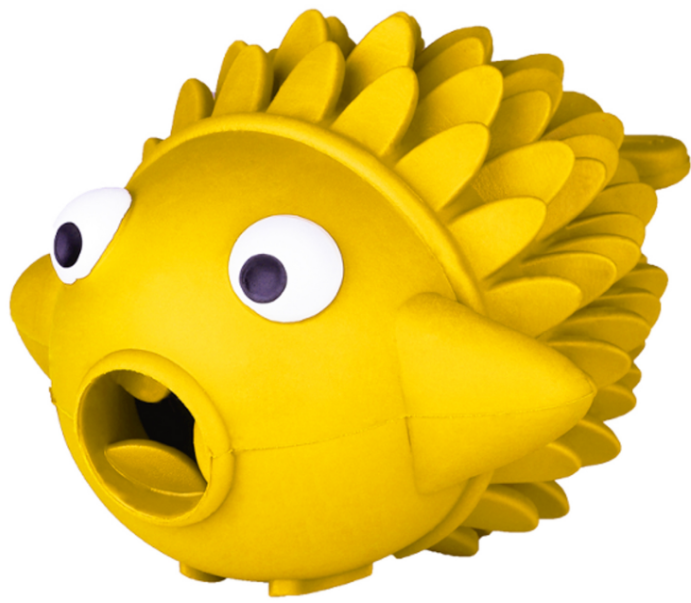 Игрушка Mr.Kranch для собак Рыба-ёрш 12 см желтая с ароматом сливок