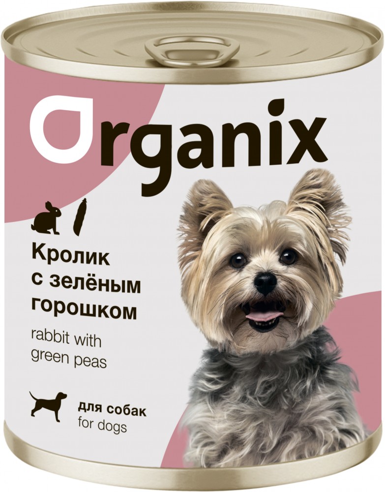 Корм Organix (консерв.) для собак, кролик с зеленым горошком 750 г