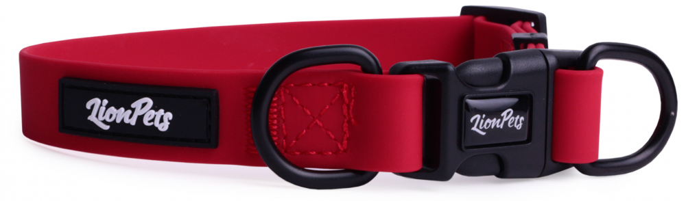 Ошейник из биотана LionPets с пластиковой пряжкой LPO-00530-2 (Красный) (Размер L обхват шеи 33-55 см, ширина 2,0 см)