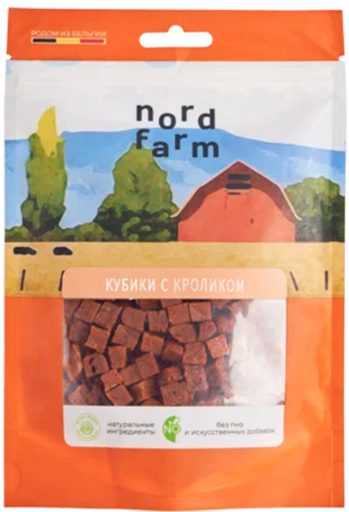 Лакомство Nord Farm Кубики с кроликом (8 мм/шт) 90 г для собак