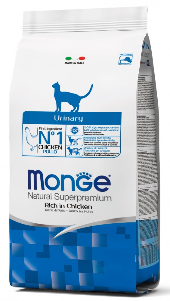 Корм сухой Monge Cat Urinary корм для кошек профилактика МКБ с курицей