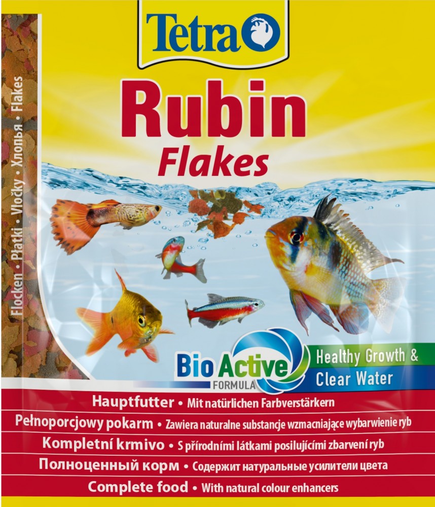 Tetra Rubin Flakes корм в хлопьях для улучшения окраса всех видов рыб, 12 г