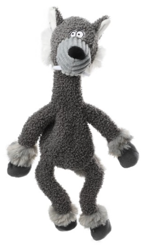 85079 Игрушка для собак Волк с верёвкой и пищалкой 39см, серия PLUSH FRIENDZ