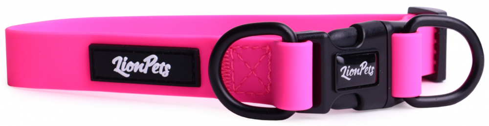 Ошейник из биотана LionPets с пластиковой пряжкой LPO-00530-5 (Розовый) (Размер M обхват шеи 25-40 см, ширина 2,0 см)
