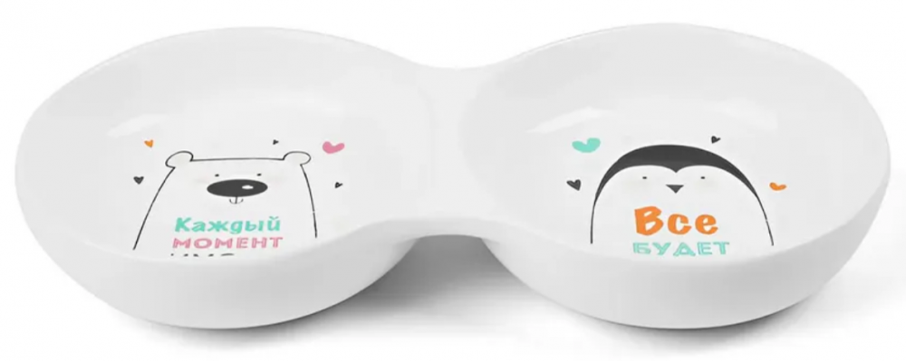 Миска Триол керамическая двойная "Север", 2*0,2л