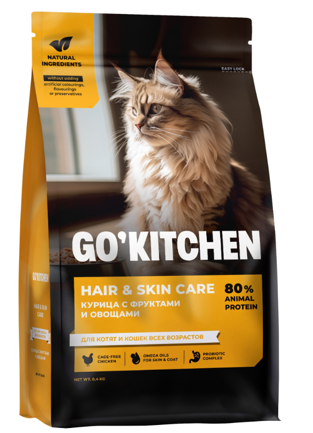 GO&#039;KITCHEN для котят и кошек, со свежей курицей, фруктами и овощами