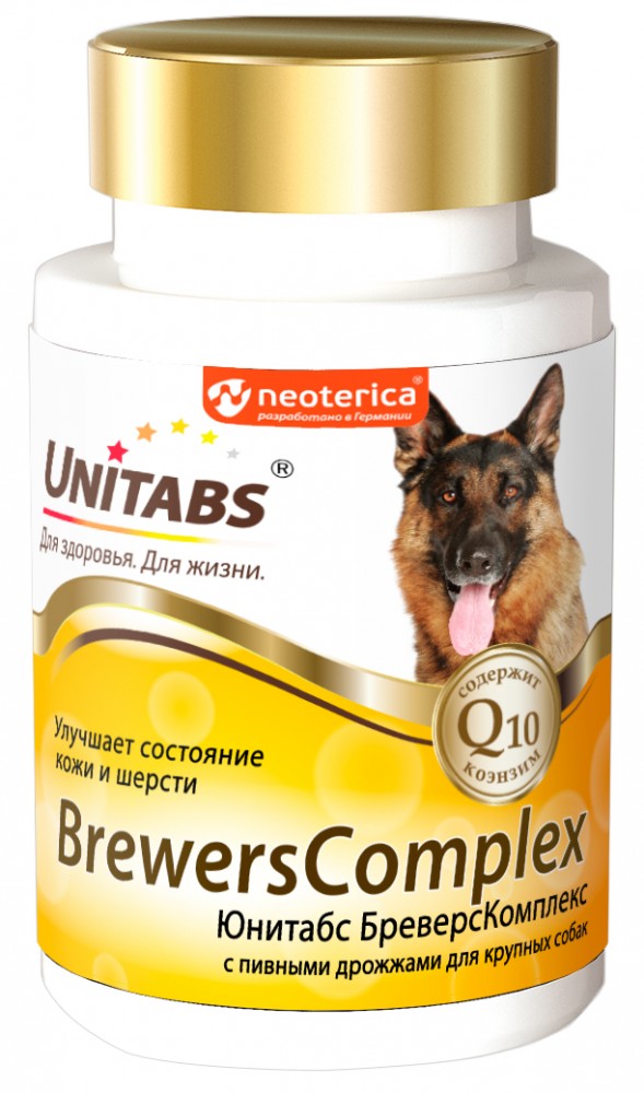 Unitabs (Neoterica) BrewersComplex витаминно-минеральный комплекс для крупных собак, для кожи и шерсти, 100 таб.