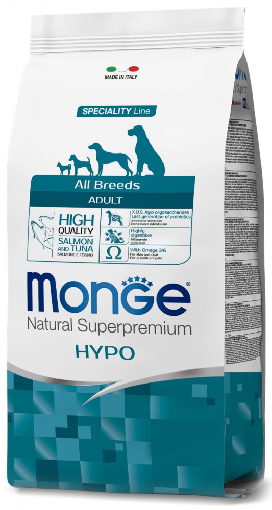 Корм сухой  Monge Dog Hypo Salmon &amp; Tuna корм для собак гипоаллергенный лосось с тунцом 2,5 кг