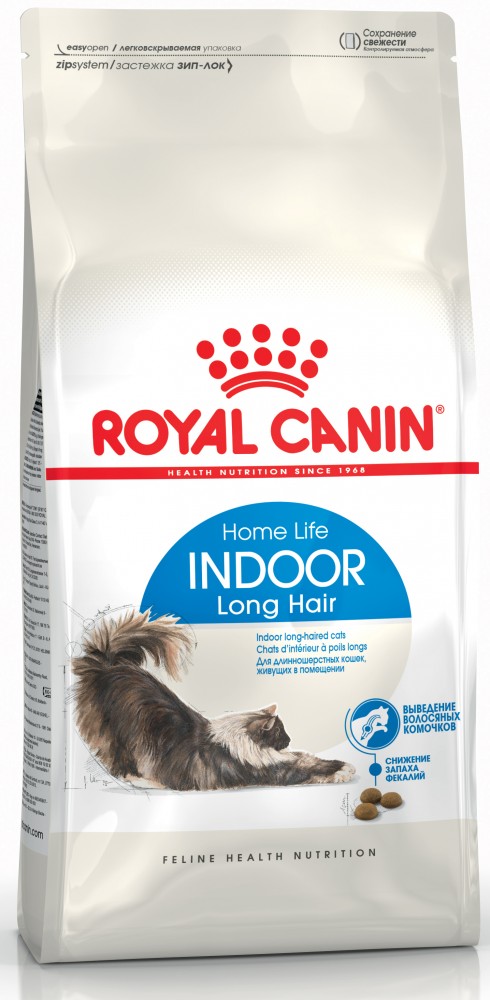 Корм Royal Canin Indoor Long Hair для длиношерстных кошек
