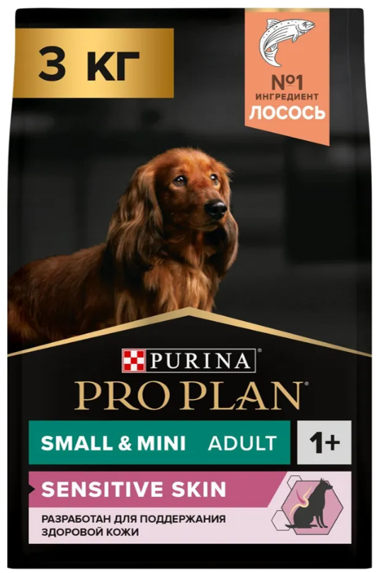 Корм Purina Pro Plan для взрослых собак малых пород с лососем и рисом