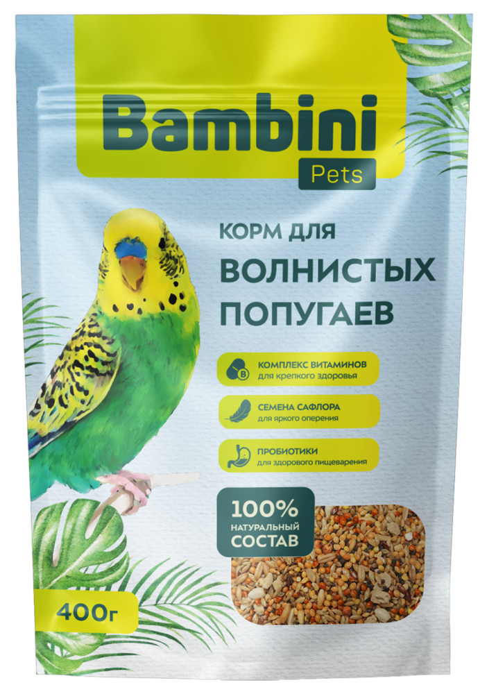 Корм Бамбини Петс для волнистых попугаев 400 г