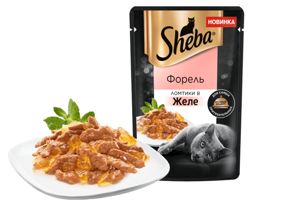 Влажный корм Sheba для кошек . Ломтики в желе, форель 85 г