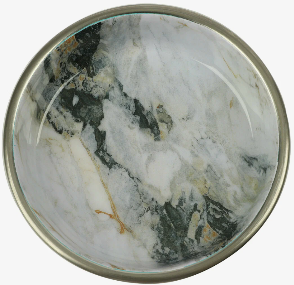 Миска триол металлическая на резинке "Мрамор", 0,25л