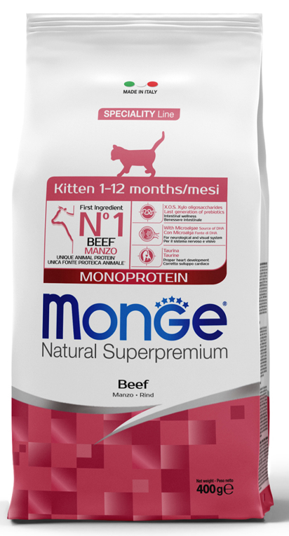 Корм сухой Monge Cat Monoprotein для котят с говядиной