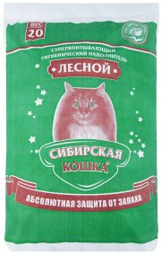 Наполнитель Сибирская кошка древесный &quot;Лесной&quot; 20 кг