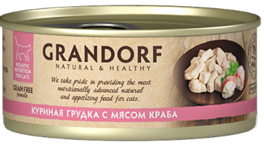 Консервы Grandorf для кошек &quot;Куриная грудка с мясом краба&quot; 70 г