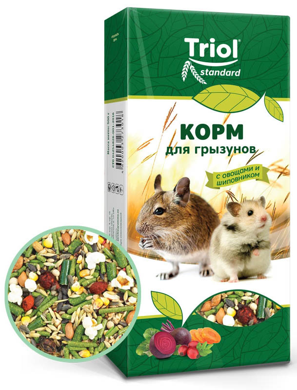 Корм Тriol Standard для грызунов с овощами и шиповником, 500 г