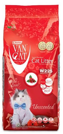 Наполнитель для кошек Van Cat комкующийся &quot;100% Натуральный&quot;, без пыли 15 кг