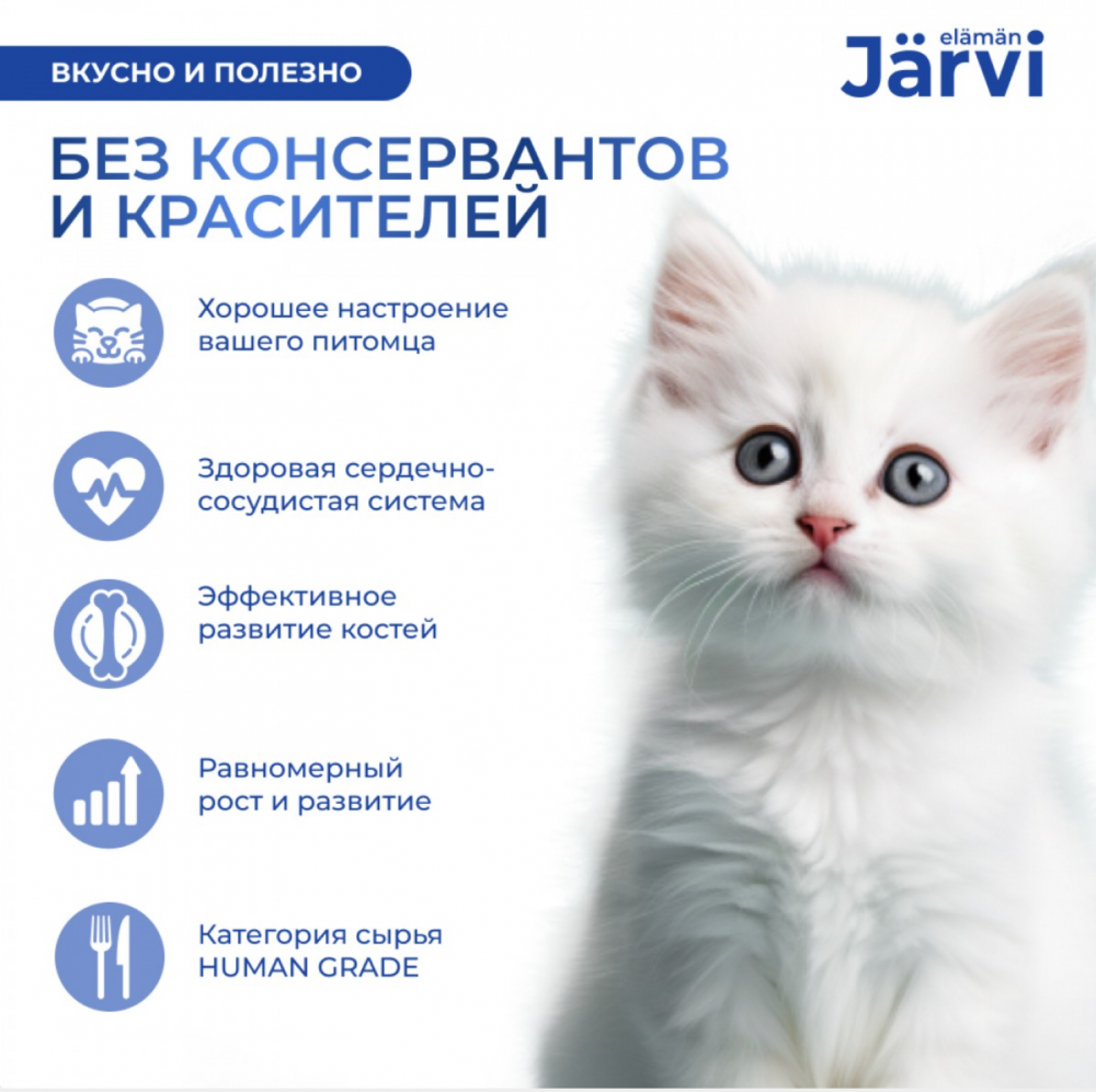 Консерва Jarvi Котята Телятина (ламистер) для котят 100 г: ПАШТЕТ