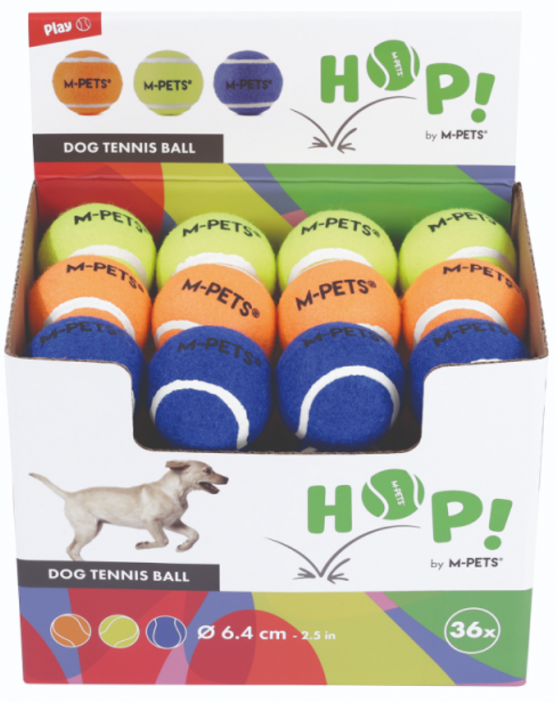 M-PETS Игрушка для собак теннисный мяч 6,4 см (бокс 36 шт)