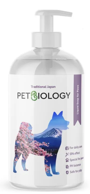 PETBIOLOGY Жидкое мыло для лап для собак и щенков с 3-х месяцев, Япония, 300 мл