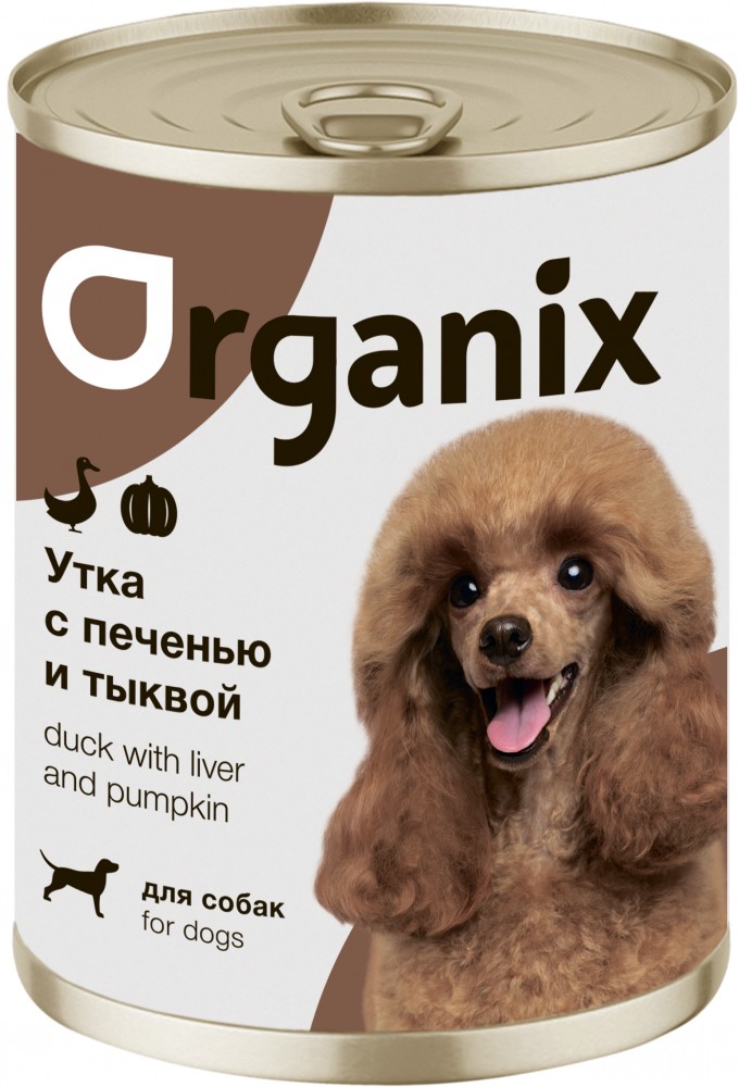 Корм Organix (консерв.) для собак, утка с печенью и тыквой 750 г