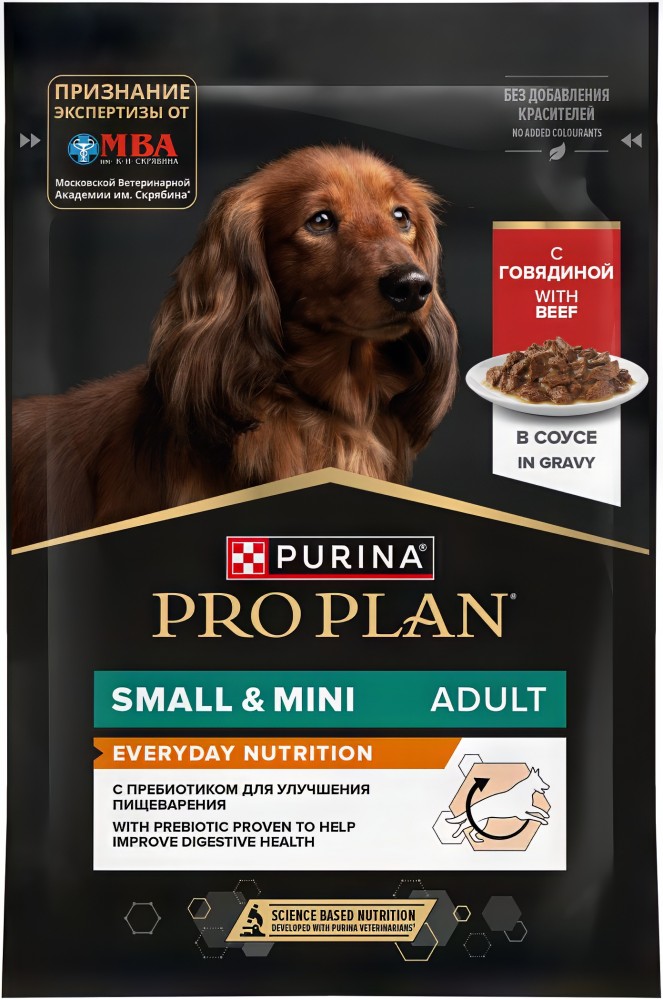 Корм PRO PLAN Small &amp; Mini Everyday Nutrition (в соусе) для собак малых и миниатюрных пород, c говядиной, 85 г