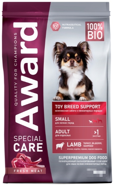 Корм Award РАЗВЕС SPECIAL CARE для взрослых собак мелких и миниатюрных пород со свежим мясом ягненка 100 г