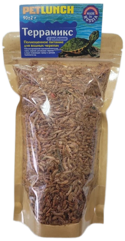 Корм ПетЛанч для черепах МИКС (гамарус, рыбки) 100 г