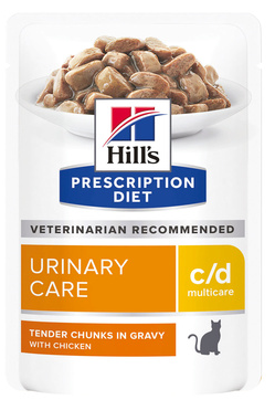 Корм Hill&#039;s Prescription Diet c/d Multicare Urinary Care пауч для кошек диета для поддержания здоровья мочевыводящих путей с курицей 85 г