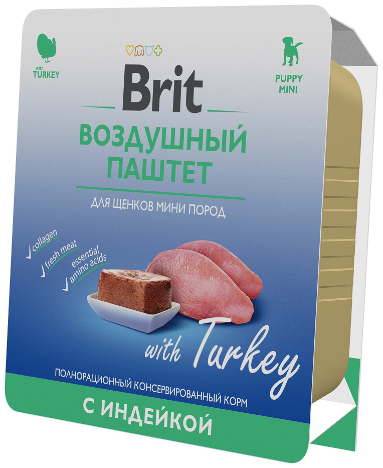 Корм Brit Puppy Mini Turkey (паштет) для щенков малых пород, с индейкой, 100 г