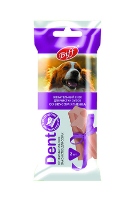 Лакомство для собак Titbit BIFF Dent Жевательный снек для мелких пород со вкусом ягненка 2 шт/50 г