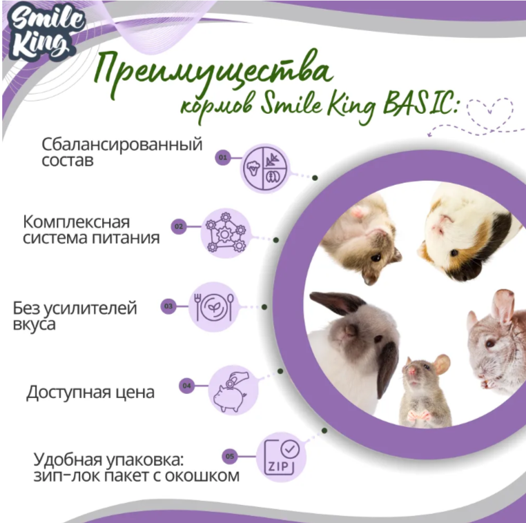 Корм Smile King для хомяков 400г полнорационный