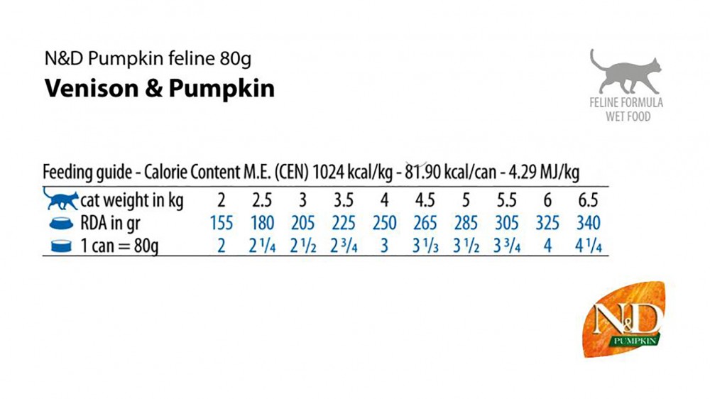 Корм Farmina N&amp;D PUMPKIN Venison &amp; Pumpkin (консерв.) для кошек, оленина с тыквой, 70 г