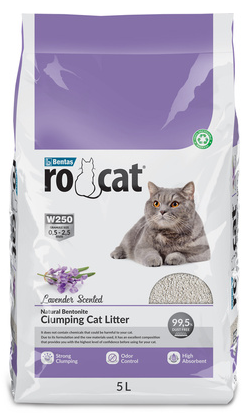 Ro Cat комкующийся наполнитель без пыли с ароматом лаванды, пакет 8,5 кн