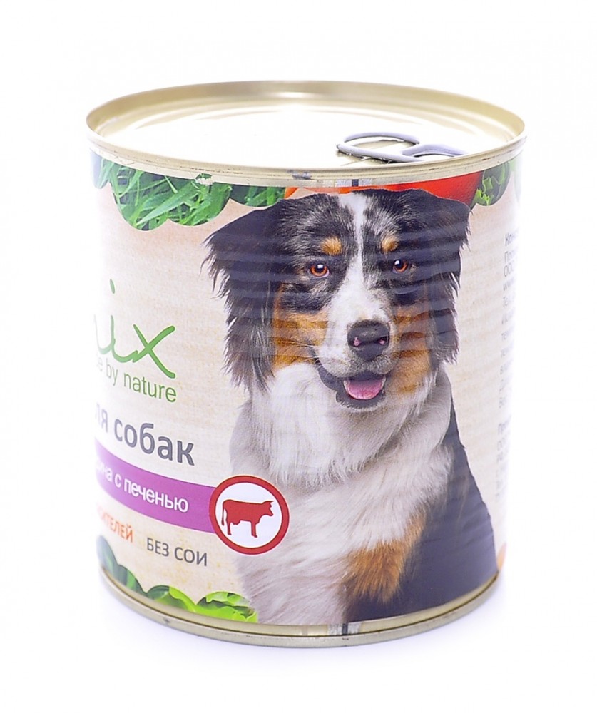 Влажный корм для собак Organix c говядиной и печенью 750 г