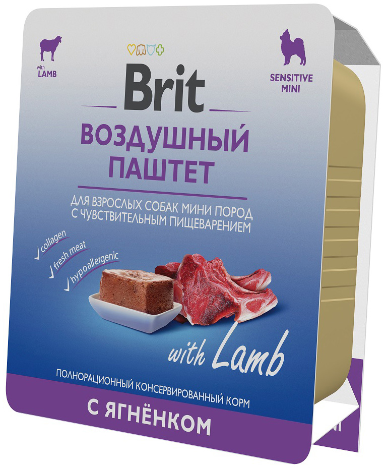 Корм Brit Sensitive Mini Lamb (паштет) для собак малых пород с чувствительным пищеварением, с ягненком, 100 г