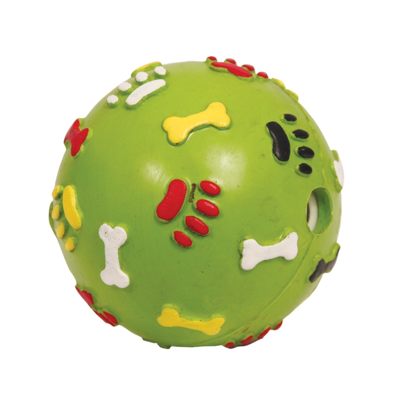Игрушка для собак Triol из ц/литой резины &quot;Мяч с лапками и косточками со звуком&quot;, d75мм