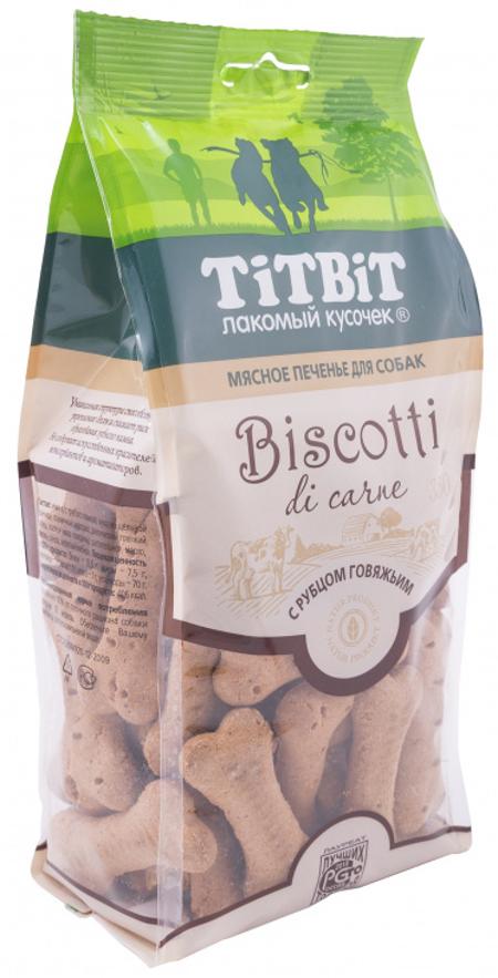 Лакомство TiTBiT Бискотти печенье для собак, с рубцом говяжьим, 350 г