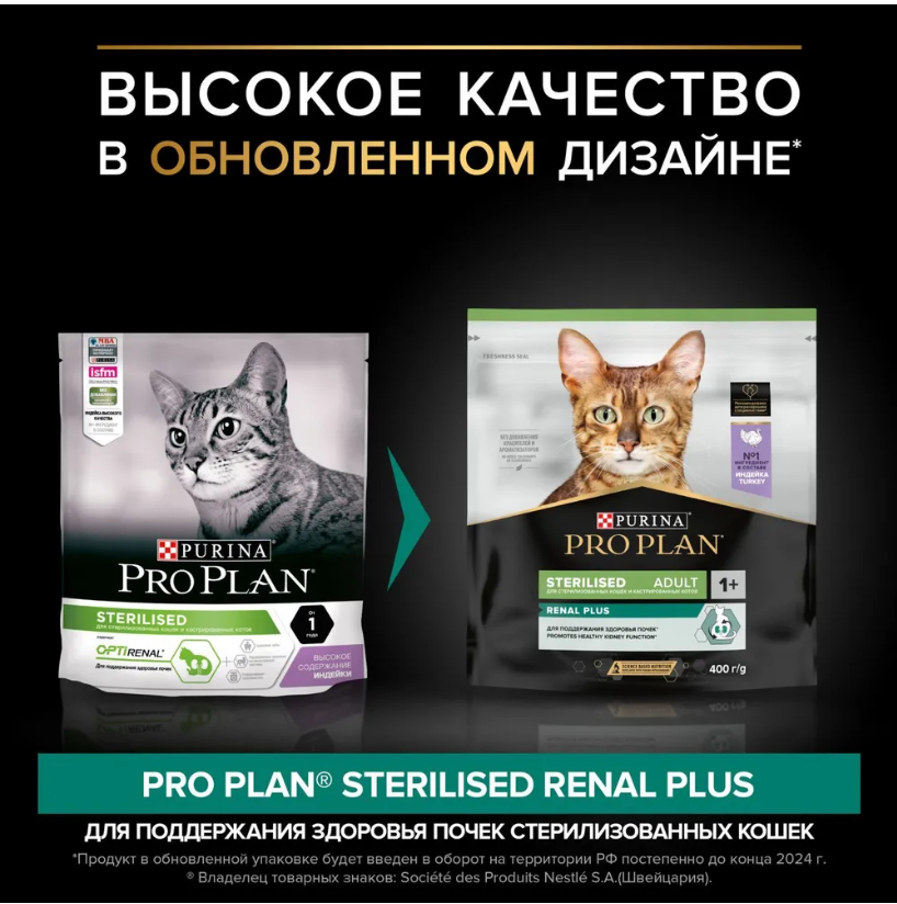 Корм для кошек Purina Pro Plan Sterilised Chicken&amp;Turkey при стерилизации и кастрации с индейкой