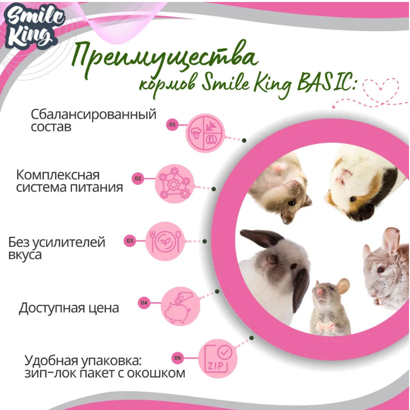 Корм Smile King для кроликов 400г полнорационный