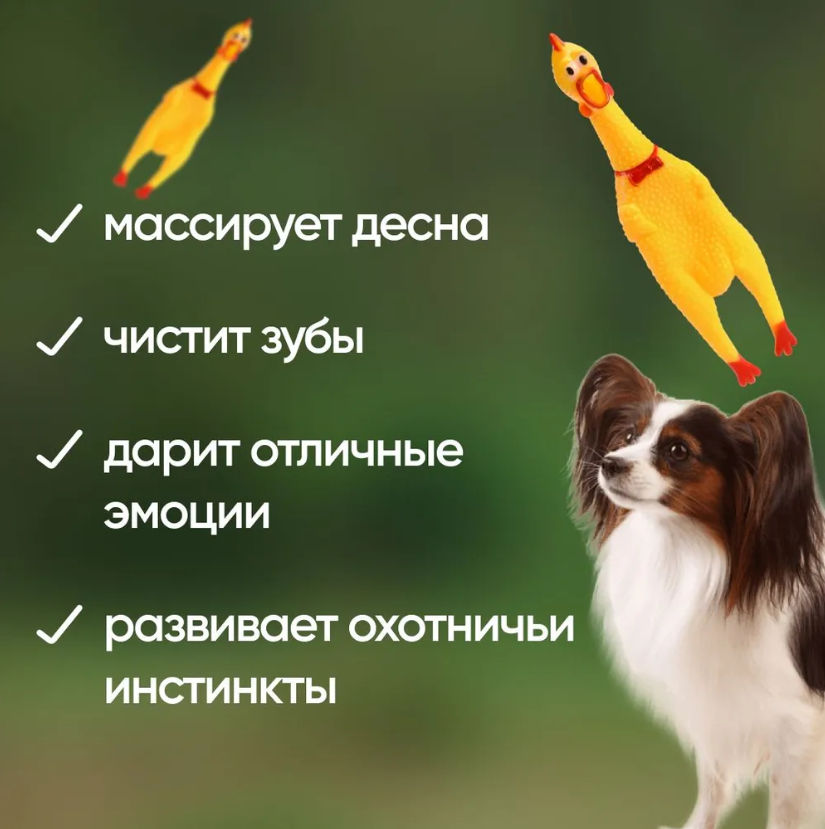 Игрушка Китай с пищалкой "Кричащая курица" "Орущая курица" для собак 29 см