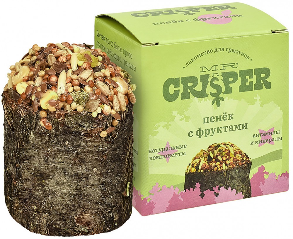 MR.Crisper Лакомство для грызунов, пенек с фруктами, 80 г