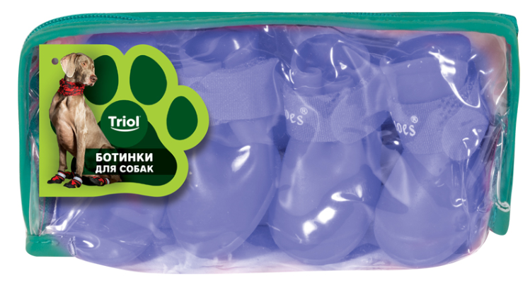 Сапожки для собак &quot;Прогулка&quot; L, синие, 55*45*55мм (уп.4шт.)